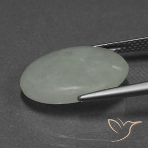 9,17 ctw natürlicher Graugrün Jadeit, Oval, Lichtdurchlässig