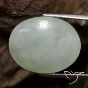 9,17 ctw natürlicher Grau Grün Jadeit, Oval, Lichtdurchlässig