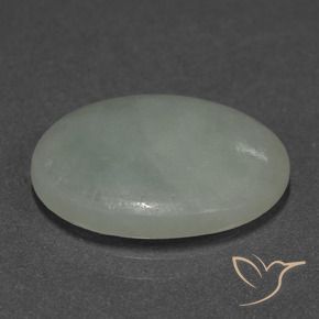 9,17 ctw natürlicher Graugrün Jadeit, Oval, Lichtdurchlässig