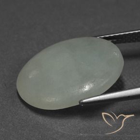 9,17 ctw natürlicher Graugrün Jadeit, Oval, Lichtdurchlässig