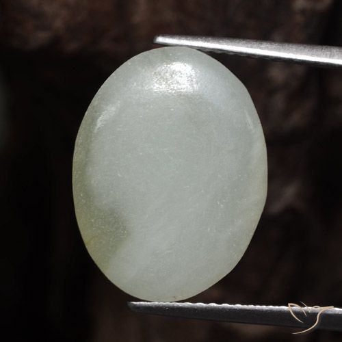 9,17 ctw natürlicher Mittelgrün Jadeit, Oval, Lichtdurchlässig