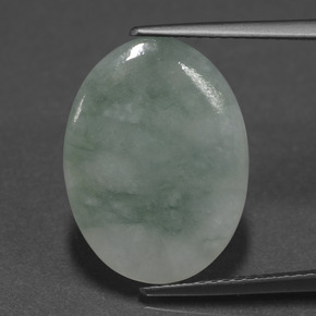 6,02 ctw natürlicher grüner Jadeit, Oval Schliff, Lichtdurchlässig