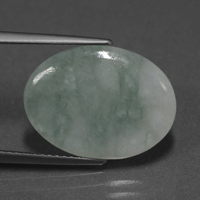 6,02 ctw natürlicher grüner Jadeit, Oval Schliff, Lichtdurchlässig