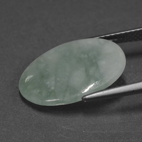 6,02 ctw natürlicher grüner Jadeit, Oval Schliff, Lichtdurchlässig