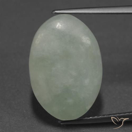 9,17 ctw natürlicher Grau Grün Jadeit, Oval, Lichtdurchlässig