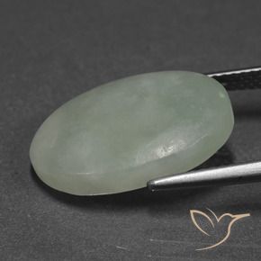 9,17 ctw natürlicher Grau Grün Jadeit, Oval, Lichtdurchlässig