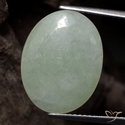 8.15ct Natürlicher Moosiges Grün Jadeit, Oval, Lichtdurchlässig