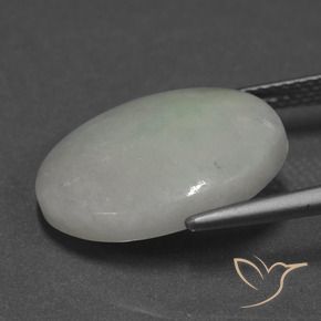 9,17 ctw natürlicher Grau Grün Jadeit, Oval, Lichtdurchlässig