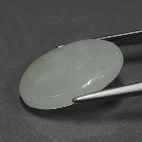6,67 ctw natürlicher grüner Jadeit, Oval Schliff, Lichtdurchlässig