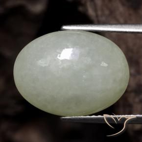9,17 ctw natürlicher Mittelgrün Jadeit, Oval, Lichtdurchlässig