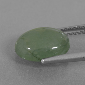 3,85 ctw natürlicher grüner Jadeit, Oval Schliff, Lichtdurchlässig