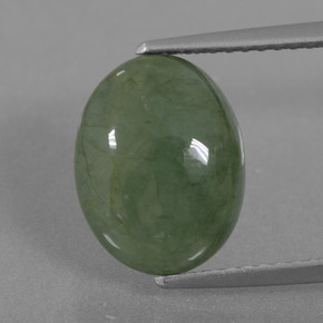 4,90 ctw natürlicher grüner Jadeit, Oval Schliff, Lichtdurchlässig