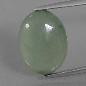 6,71 ctw natürlicher grüner Jadeit, Oval Schliff, Lichtdurchlässig