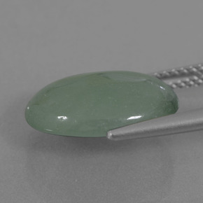 6,71 ctw natürlicher grüner Jadeit, Oval Schliff, Lichtdurchlässig