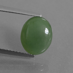 2,77 ctw natürlicher grüner Jadeit, Oval Schliff, Lichtdurchlässig