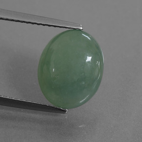 5,60 ctw natürlicher grüner Jadeit, Oval Schliff, Lichtdurchlässig