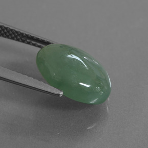 5,60 ctw natürlicher grüner Jadeit, Oval Schliff, Lichtdurchlässig