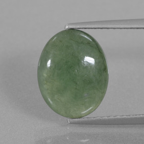 4,05 ctw natürlicher grüner Jadeit, Oval Schliff, Lichtdurchlässig