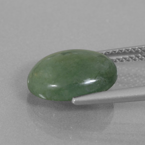 4,05 ctw natürlicher grüner Jadeit, Oval Schliff, Lichtdurchlässig