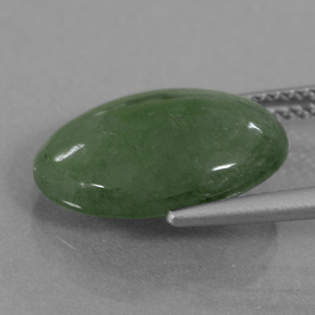6,58 ctw natürlicher grüner Jadeit, Oval Schliff, Lichtdurchlässig