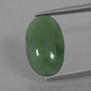 4,00 ctw natürlicher grüner Jadeit, Oval Schliff, Lichtdurchlässig