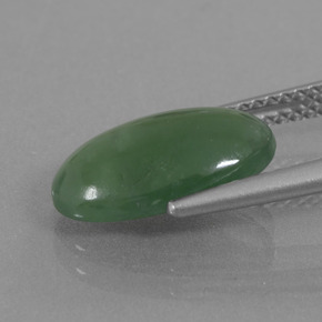 4,00 ctw natürlicher grüner Jadeit, Oval Schliff, Lichtdurchlässig