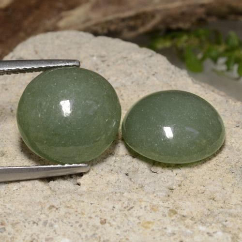12,57 ct natürliche grüner Jadeit-Edelsteine, Rundschliff, Lichtdurchlässig