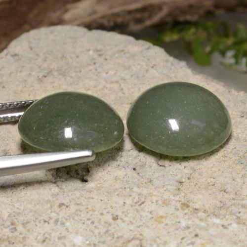 12,57 ct natürliche grüner Jadeit-Edelsteine, Rundschliff, Lichtdurchlässig