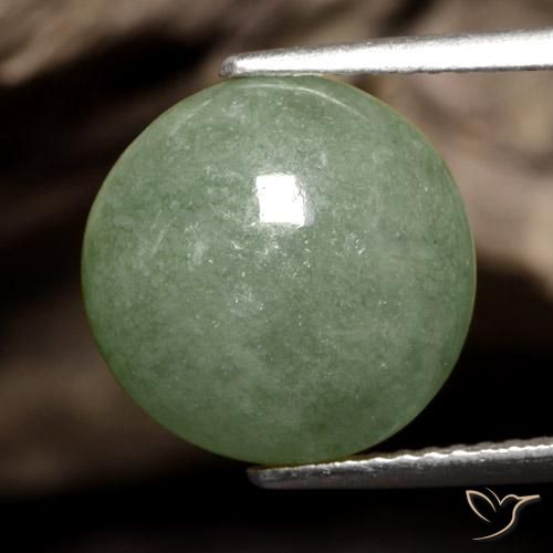 7.98ct Natürlicher Mittelgrün Jadeit, Runden, Lichtdurchlässig
