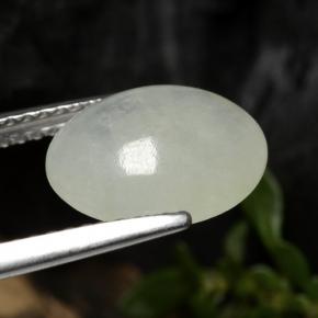 3,13 ctw natürlicher weißer Jadeit, Oval Schliff, Lichtdurchlässig