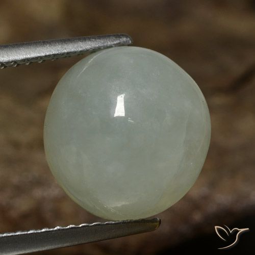 7.41ct Natürlicher Grau Grün Jadeit, Oval, Lichtdurchlässig