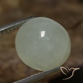 9,17 ctw natürlicher Grau Grün Jadeit, Oval, Lichtdurchlässig