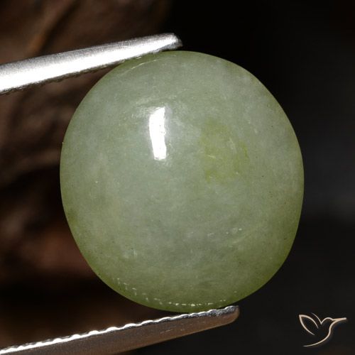 5.65ct Natürlicher Warmes Grün Jadeit, Oval, Lichtdurchlässig