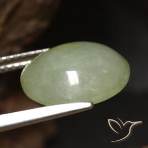 9,17 ctw natürlicher Warmes Grün Jadeit, Oval, Lichtdurchlässig