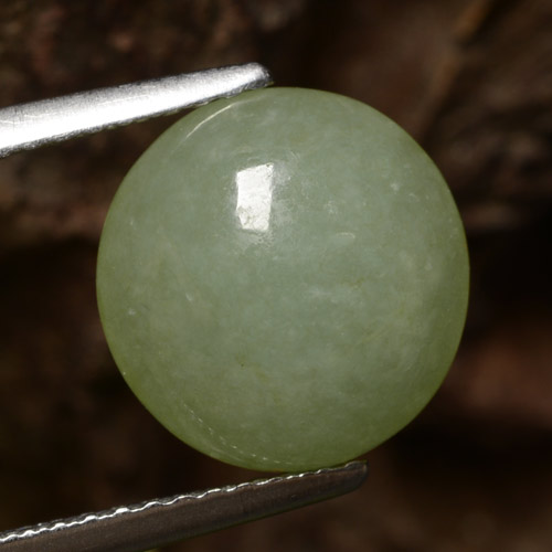 4,64 ctw natürlicher grüner Jadeit, Rundschliff, Lichtdurchlässig