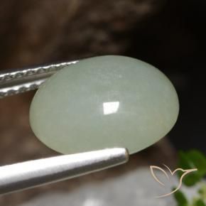 9,17 ctw natürlicher hellgrün Jadeit, Oval, Lichtdurchlässig