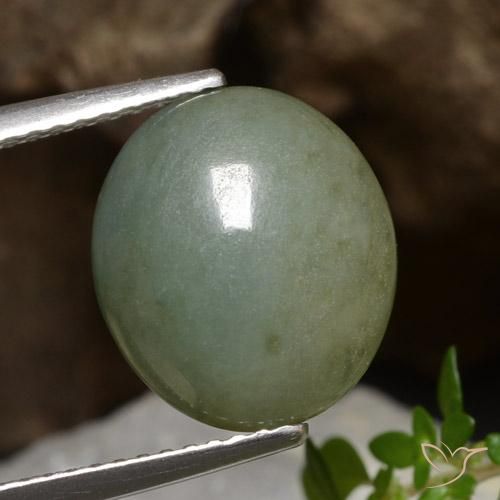 5.81ct Natürlicher Mittelgrün Jadeit, Oval, Lichtdurchlässig
