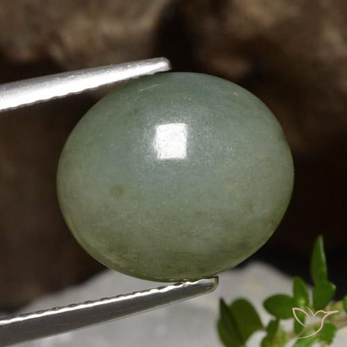 9,17 ctw natürlicher Mittelgrün Jadeit, Oval, Lichtdurchlässig