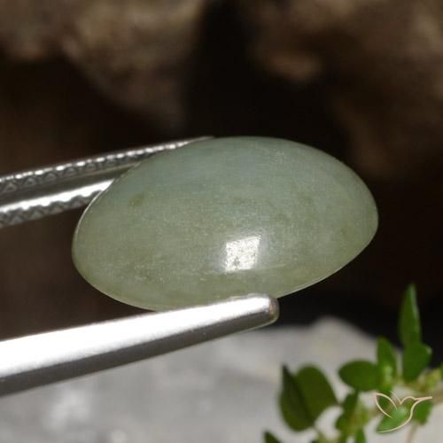 9,17 ctw natürlicher Mittelgrün Jadeit, Oval, Lichtdurchlässig