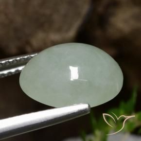 9,17 ctw natürlicher Grau Grün Jadeit, Oval, Lichtdurchlässig