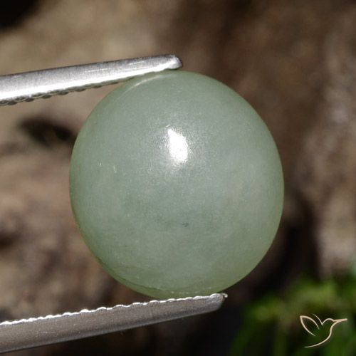 5.39ct Natürlicher Grau Grün Jadeit, Oval, Lichtdurchlässig