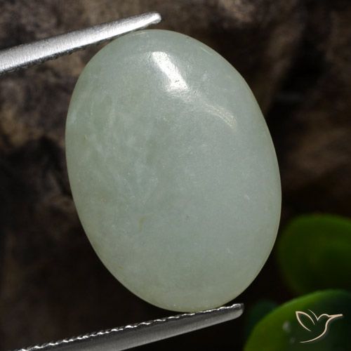 7.34ct Natürlicher Graugrün Jadeit, Oval, Lichtdurchlässig