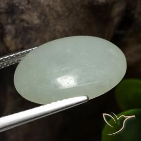 9,17 ctw natürlicher Graugrün Jadeit, Oval, Lichtdurchlässig