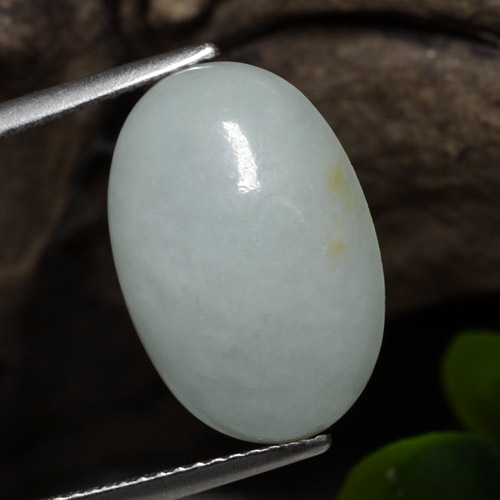 9,17 ctw natürlicher Hellgrau Grün Jadeit, Oval Schliff, Lichtdurchlässig