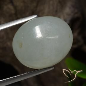 9,17 ctw natürlicher Grau Grün Jadeit, Oval, Lichtdurchlässig