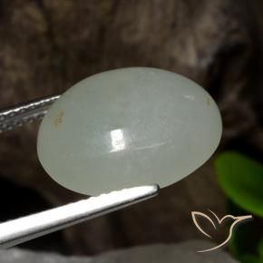 9,17 ctw natürlicher Grau Grün Jadeit, Oval, Lichtdurchlässig