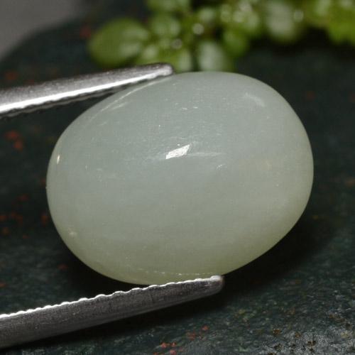 7,11 ctw natürlicher weißer Jadeit, Oval Schliff, Lichtdurchlässig