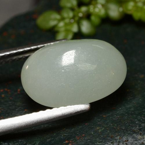 7,11 ctw natürlicher weißer Jadeit, Oval Schliff, Lichtdurchlässig