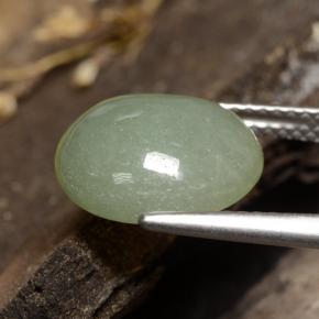 6,81 ctw natürlicher grüner Jadeit, Oval Schliff, Lichtdurchlässig
