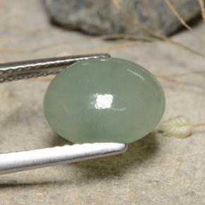 3,68 ctw natürlicher grüner Jadeit, Oval Schliff, Lichtdurchlässig